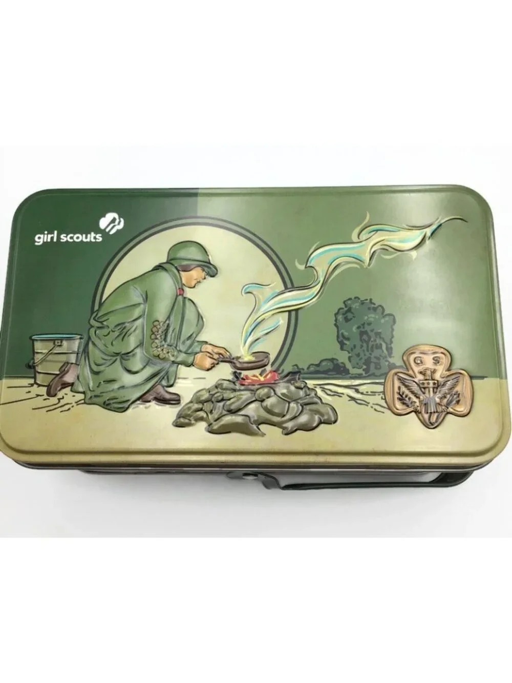 Girl Scout Tin Box Set Camp Cabin 2021 Retro Metal Cookie Tins